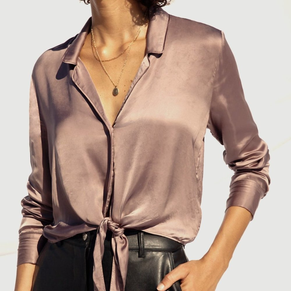 🤎Wilfred New Tie-Front Blouse